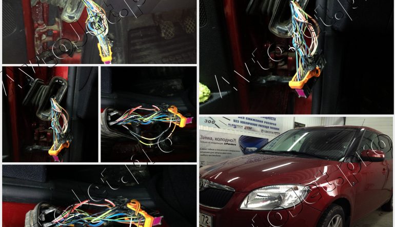 Ремонт проводки двери водителя на автомобиле Skoda Fabia